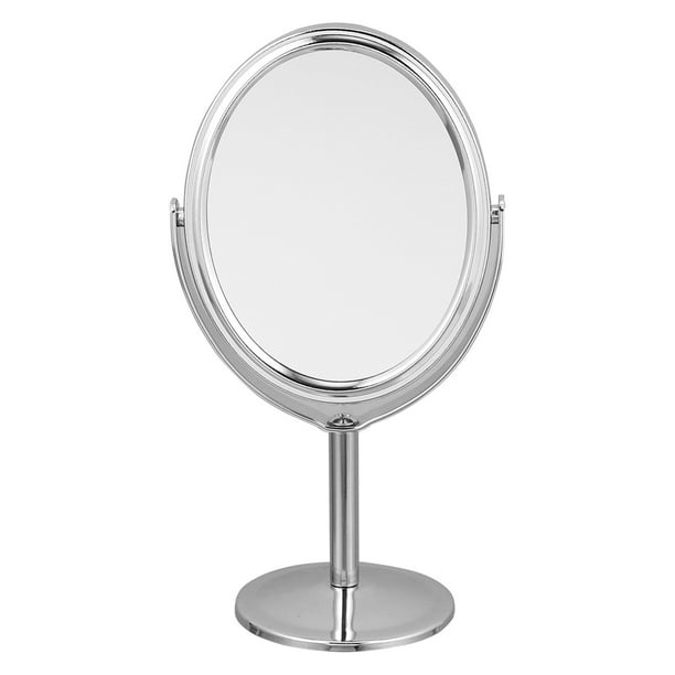 Espejo de maquillaje de sobremesa conciso Espejo de escritorio Espejo cosmético (Plata)