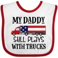 thumbnail image 3 of Inktastic Daddy Plays with Trucks Boys or Girls Baby Bib, 3 of 4