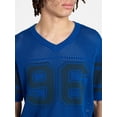 thumbnail image 4 of No Boundaries Mesh Sweater Knit Football Jersey Inspired Shirt with Short Sleeves, Men's XS-3XL, 4 of 5