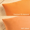 thumbnail image 4 of Phantoscope Modern Faux Leather Woven Square Cusion Solid Accent Decorative Throw Pillow for Couch, 12" x 20", Orange, 2 Pack, 4 of 7