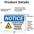 thumbnail image 2 of (2 Pack) Class IV Laser Protective Eyewear Sign, 2 of 7