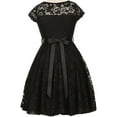 thumbnail image 3 of Big Girls' Illusion Lace Top Stone Belt Flowers Girls Dresses Black 12 (J19KS88), 3 of 3
