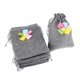 thumbnail image 1 of 12 bolsas de lona con cordón, bolsitas de té, dulces, regalo de recuerdo gris, 1 of 9