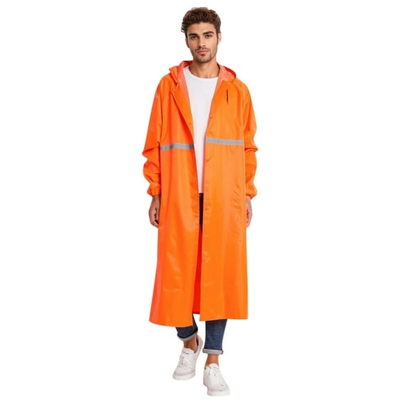 PMVFHDE Packable Rain Jacket Men's Outdoor Rain Suit Lightweight Rain Jacket Camping And Travel Orange,XXL