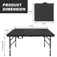 thumbnail image 2 of 4ft Black Wood-Grain Folding Table, Portable Plastic Table for Camping, Picnics, Parties, High Load Bearing Foldable Table, 2 of 8
