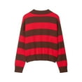 thumbnail image 4 of Wowcloth Woman's Casual Sweater, Striped with Turn-Down Collar, Pullover Long Sleeve for Daily Wear, 4 of 4