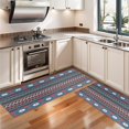 thumbnail image 3 of Kitchen Rugs Sets Of 2,Blue Geometric and Striped Pattern Anti Fatigue Kitchen Mat Rugs Non Slip Washable,Decorative Kitchen Floor Mats for Kitchen,Sink,Laundry,17"X47", 3 of 5