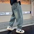 thumbnail image 5 of Gyexs Uniform Pants for Girls Lightweight Cargo Hiking Outerwear Girl's Fashion Boys Hiking Pants Sweat Pants (Blue, 5-6 Years), 5 of 6