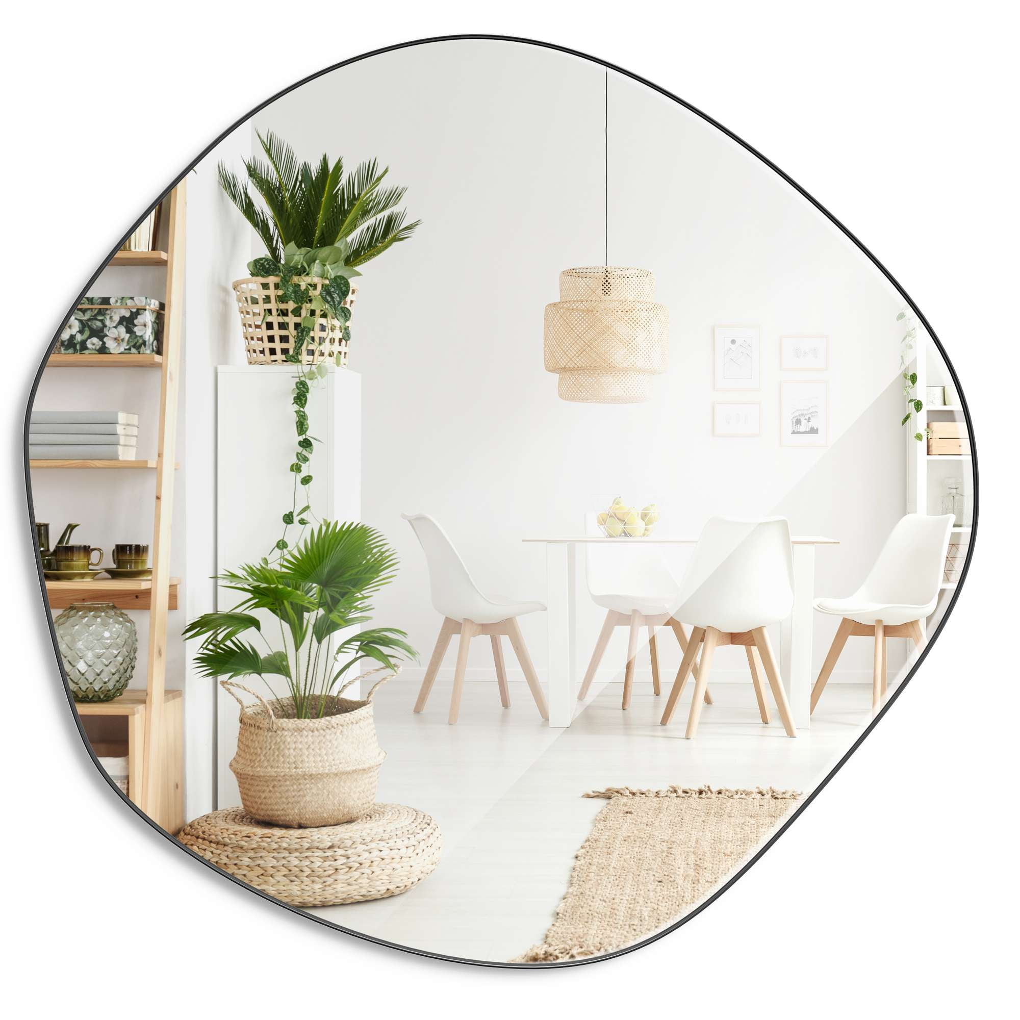 26" Irregular Wall Mirror Asymmetrical Round Mirror with Unique