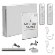 Restored Nintendo Wii Console - 2 Retrofam Remotes - 6 Games Mystery Box