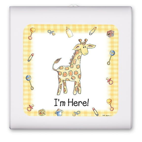 Plug in Dimmable LED Night Light with Dusk to Dawn Auto Sensor, Adjustable Brightness, Warm Light, Auto On/Off Nightlight for Bathroom, Hallway, Nursery, Bedrooms - I'm Here