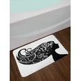 thumbnail image 2 of Girl Bath Mat, Illustration of Woman Silhouette with Wavy Floral Hair Design, Plush Bathroom Decor Mat with Non Slip Backing, 29.5" X 17.5", Charcoal Grey and White, by Ambesonne, 2 of 2