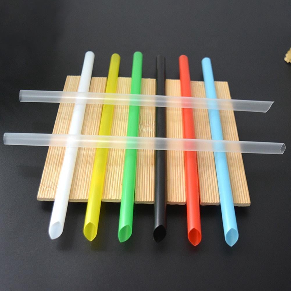 100 Pcs Disposable Smoothie Straws, 8 Inch Colorful Plastic Fat Straws for Tea Milkshake, Assorted Colors for Party Supplies, Individually Wrapped