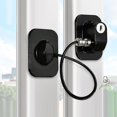 thumbnail image 1 of Restrictor de ventana bloqueable negro con llave, restricciones de longitud de cable de 20 cm, 1 of 2