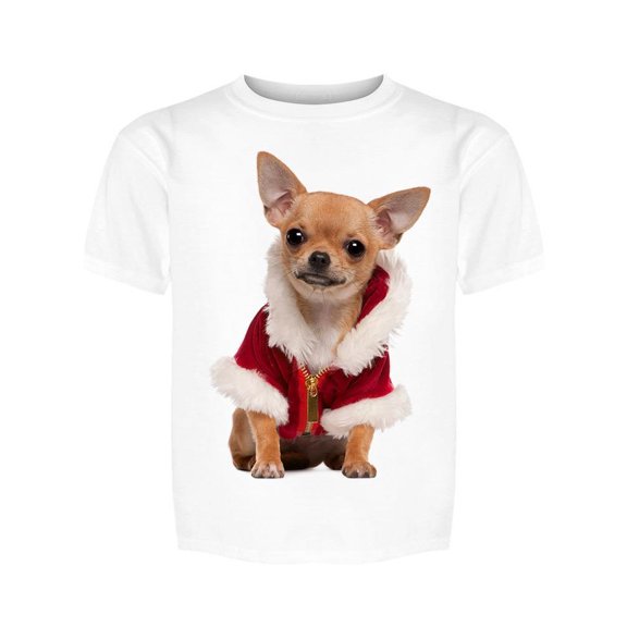 Santa Coat Chihuahua Tee Girl's -Image by Shutterstock