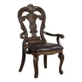 thumbnail image 6 of Leova Armchair Set of 2-Ornate Corbels-Dark Brown Wood-Faux Leather, 6 of 6