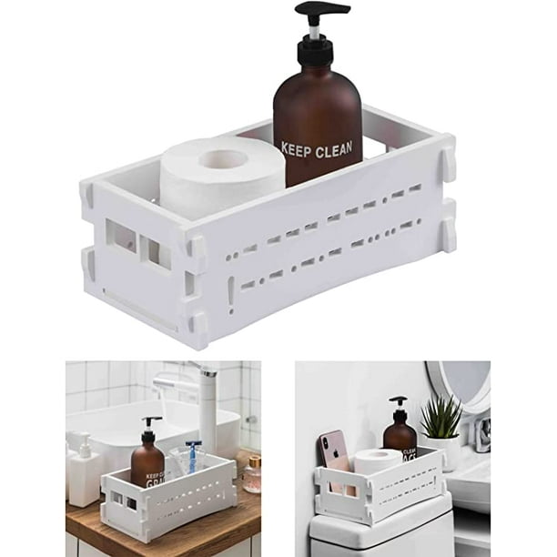 Back of Toilet Storage Basket,Bathroom Vanity Tray Great for Hiding