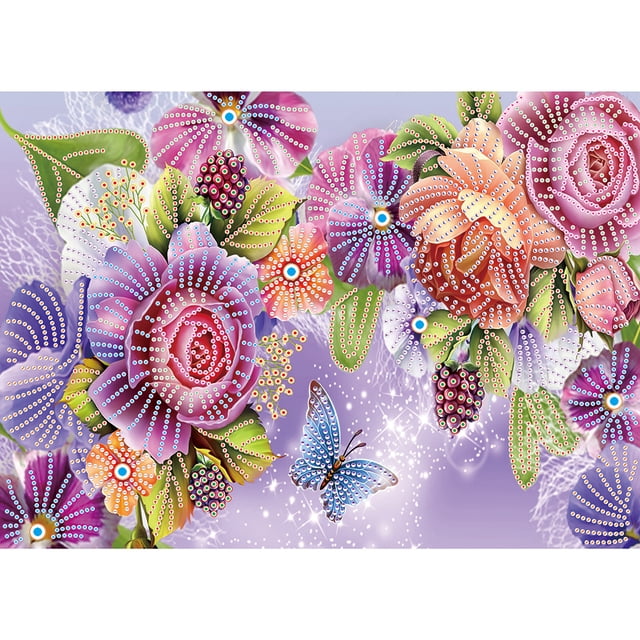 Cuadros Decorativos 5D DIY taladro en forma especial dibujo de diamantes serie de Likrtyny plantas de flores Kit de artesanía de punto de cruz bordado costura