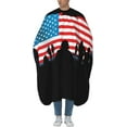 thumbnail image 2 of American Flag Hero Salon Barber Cape - Professional Hairdressing Waterproof Hair Cutting Cape With Adjustable Snap Closure-Haircut Apron For Hair Stylist And Home Use-55''X66'', 2 of 9