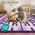 thumbnail image 4 of ODIKA 9'x12' Washable Area Rug Purple Abstract Bold Interlocking Swirl Ombre Gradient Boho Bordered for Great Room, Indoor Concept, Large Living Low Pile, Flatwoven, 4 of 7
