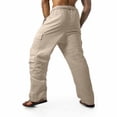 thumbnail image 2 of Ceisia Men Solid Color Multi Pocket Linen Workwear Pants Loose Wide Gift Leg Casual Trousers, 2 of 3