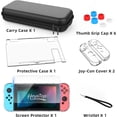 thumbnail image 5 of Estuche de transporte para Nintendo Switch con protector de pantalla HD y agarre para el pulgar, compatible con accesorios de consola., 5 of 5