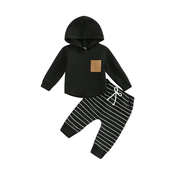 jaweiwi Baby Boys Pants Clothes Set, Long Sleeve Hooded Patchwork ...