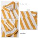 thumbnail image 4 of Camisa a rayas para hombre, manga larga, cuello vuelto, blusa holgada con botones para uso diario y trabajo, 4 of 5