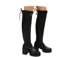 thumbnail image 3 of Knee High Boots Women Chunky Heel Round Toe Tall Boot for Women High Heel Pull Up Long Boots,Color:Black,Size:7.5, 3 of 9