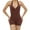 Coffee, variant on LOVZFMLL Women's Sexy Backless Fashion Tight Fitting Casual Hollow Fitness Yoga Jumpsuit Shorts Jumpsuit Shorts Red L