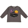 thumbnail image 3 of Inktastic Happy Halloween Bat, Witch Hat, Jack O Lantern Boys or Girls Long Sleeve Toddler T-Shirt, 3 of 5
