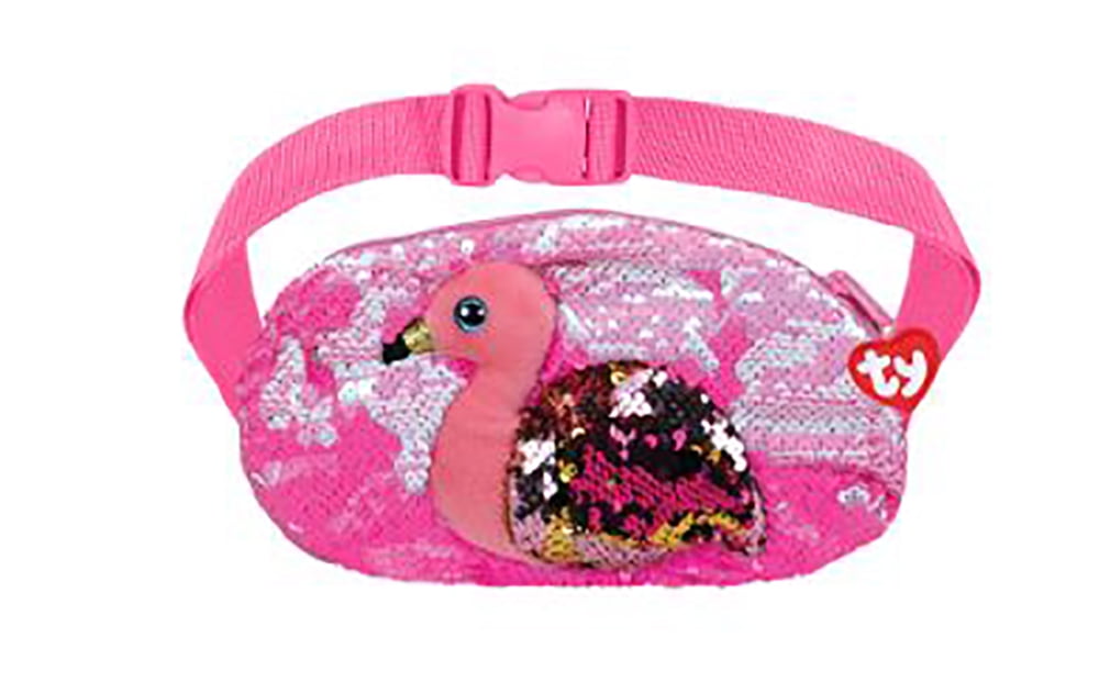 New TY Beanie Boos FASHION GEAR GILDA the Flamingo Belt Bag Sequins 9" x 5"