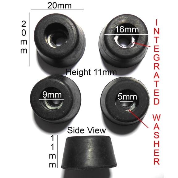 VATH Made Rubber Feet with Integrated Steel Washer 20 x 11mm 4pcs [RB97]