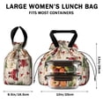 thumbnail image 5 of Beige Christmas Santa and Animal Pattern Drawstring Lunch Bag Women - Drawstring Lunch Bag Insulated for Work Office - Stain-Resistant Large Lunchbags for Women with Multi-Pockets, 5 of 6