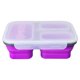 thumbnail image 1 of Bearachild Fiambrera de silicona plegable portátil para oficina, senderismo, comida, frutas, sándwich, contenedor lavable, fiambrera para niños Mostrada Púrpura, 1 of 6