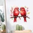 thumbnail image 2 of Par de pegatinas de pared románticas con pájaros del amor, loros rojos, 30 x 30 cm, 2 of 4