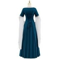 thumbnail image 4 of Dark Blue Dress Elf Queen Gown Medieval Halloween Outfit for Women, 4 of 8