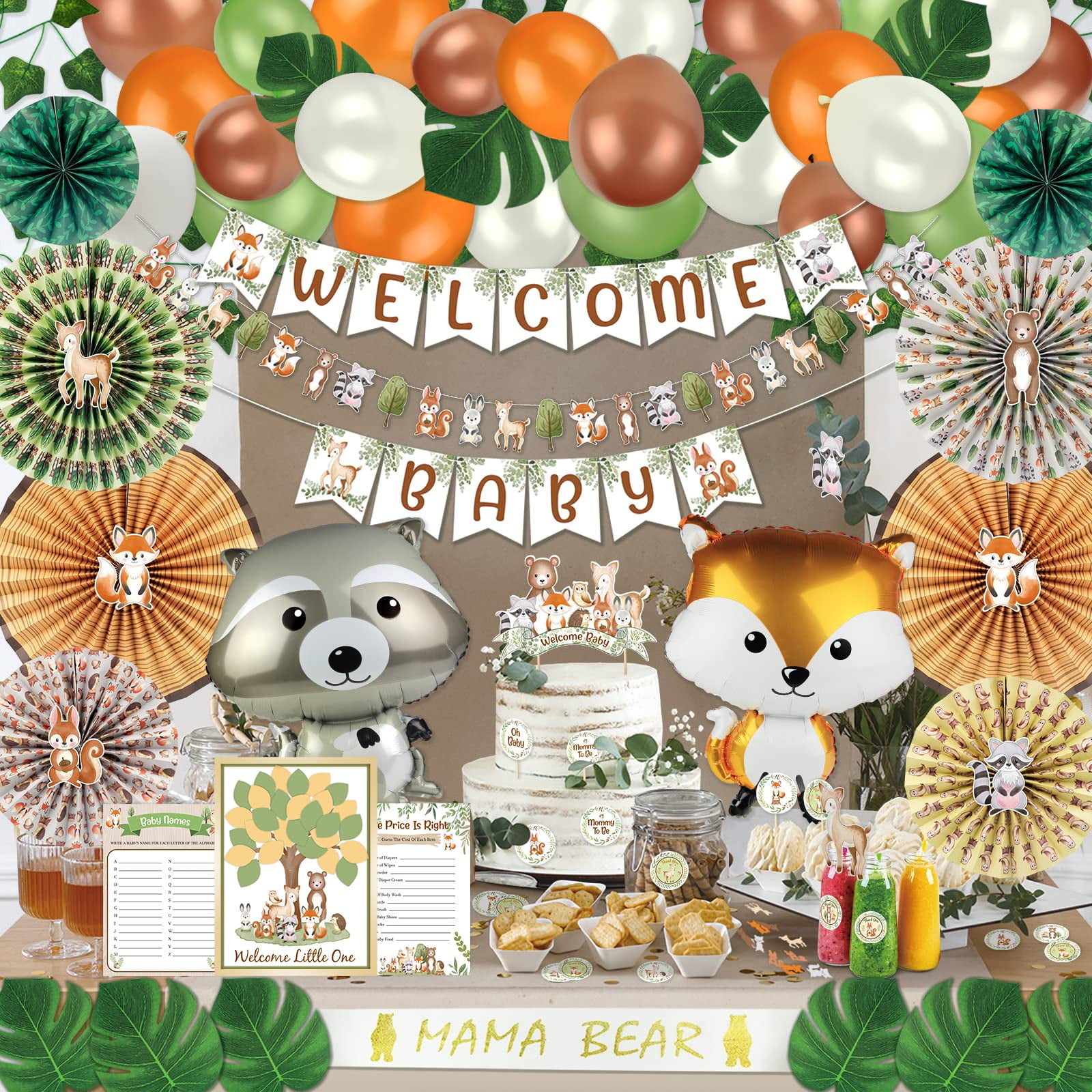 Fox baby shower decorations boy sale