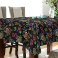 thumbnail image 3 of JSTEL Rose Flowers Embroidery Rainbow Table Cloth Rectangle 54 x 72 Inch Tablecloth Anti Wrinkle Table Cover for Dining Kitchen Parties, 3 of 6
