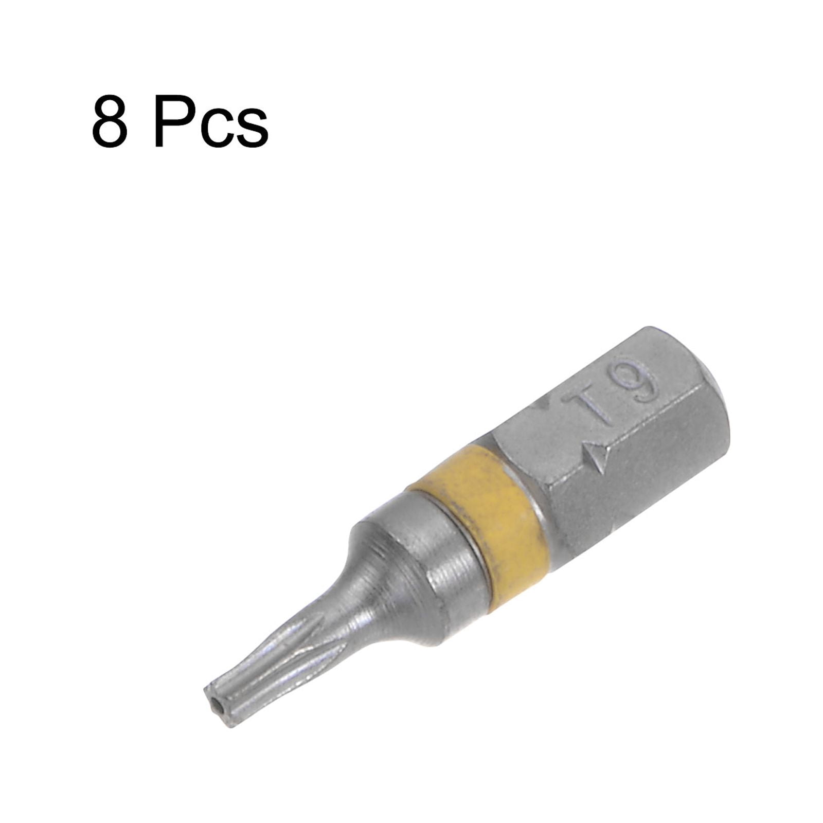 Unique Bargains 8pcs T9 Torx Hex Screwdriver Bit 1/4' Hex Shank 1