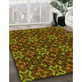 thumbnail image 3 of Ahgly Company Machine Washable Indoor Round Transitional Dark Yellow Green Area Rugs, 5' Round, 3 of 7