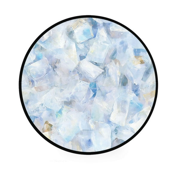 Ice Cubes Memory Foam Bath Mat 36" Absorbent Rug with Non Slip Base and 4 Bonus Pads