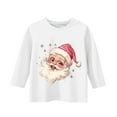 thumbnail image 3 of UQJfacai Girls Christmas Shirts 3/4 Sleeve Tunic Tops Santa Claus Graphic Tees Xmas Holiday Casual Crewneck Cute Blouses 3-12 Years, 3 of 3