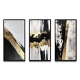 thumbnail image 2 of Designart "Geometric Essence Minimalist Abstract Painting in Gold I" Abstract Painting Framed Wall Art Set Of 3 - Gold Modern Frame Canvas Set For Living Room Decor, 2 of 6
