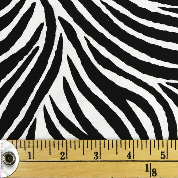 Fabric Creations Black and White Zebra Stripes Fat Quarter Pre-Cut Fabric - 18" x 21" / 45cm x 53cm