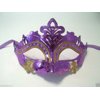 Purple Gold Venetian Laser Cut Mardi Gras Masquerade Half Mask