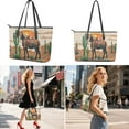 thumbnail image 2 of ZUXONGSY Desert Horse Cactus Print Handbag with Multifunctional Cosmetic Bags Purse for Women PU Leather Top Handle Satchel Set with Lightweight Makeup Pouch Card Holder for Travel Shopping, 2 of 4