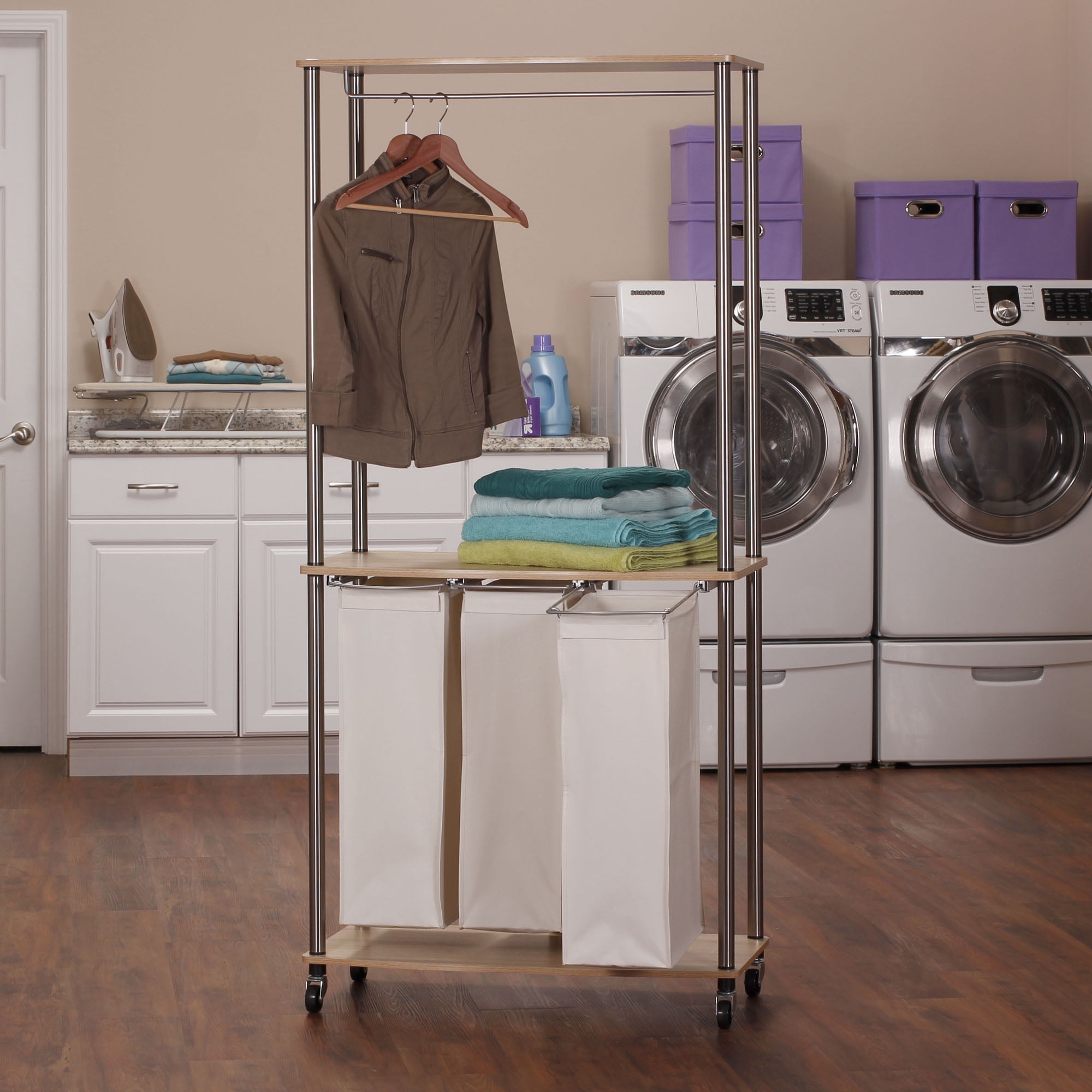 Household Essentials Laundry Center Sorter with Hanging Rod