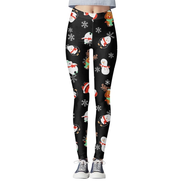 Gibobby Leggings deportivos mujer Mallas con estampado navideño para mujer, mallas deportivas con Control de Yoga, mallas deportivas para mujer, mallas de cintura alta(Blanco,M)