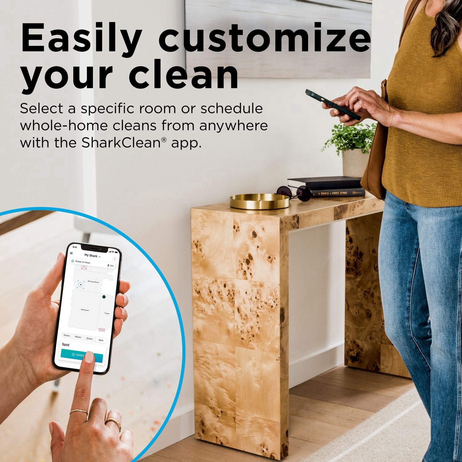 L’aspirateur robot Shark Matrix, tapis et sols durs, cartographie précise de la maison, parfaite pour les poils d'animaux, Wi-Fi, RV2300CA